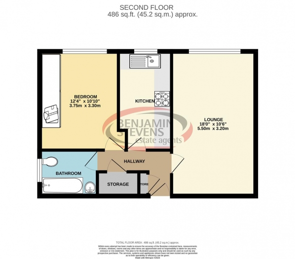 Floor Plan Image for 1 Bedroom Flat for Sale in Claybury, Bushey