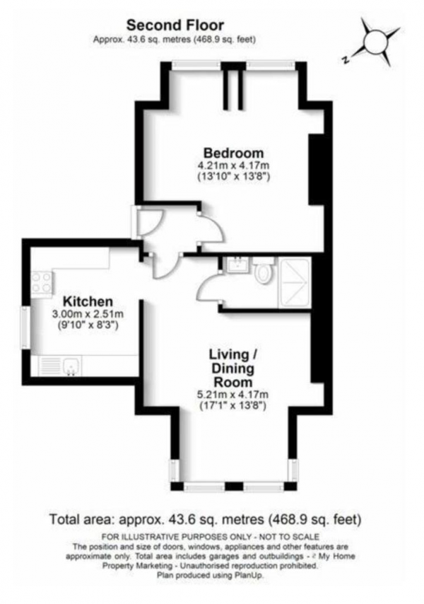 Floor Plan Image for 1 Bedroom Flat for Sale in Aldenham Road, Bushey