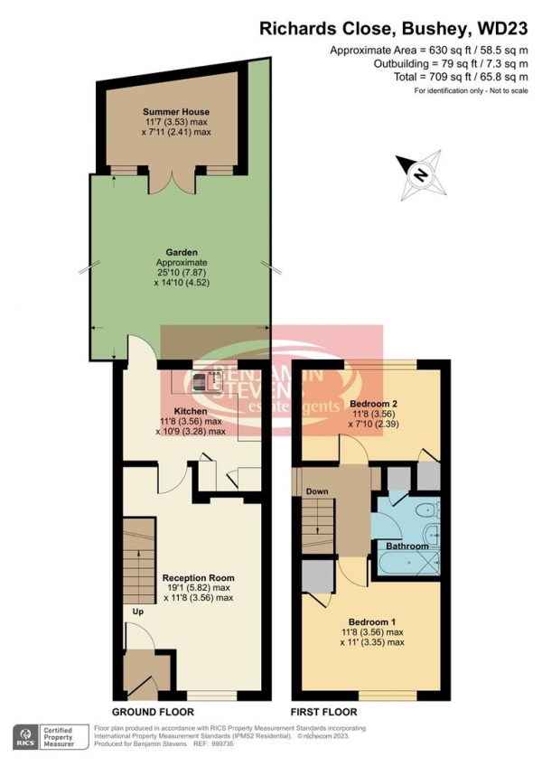 Floor Plan for 2 Bedroom End of Terrace House for Sale in Richards Close, Bushey, WD23, 4JB - Offers in Excess of &pound400,000