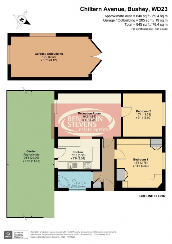 Floor Plan Image for 2 Bedroom Semi-Detached Bungalow for Sale in Chiltern Avenue, Bushey