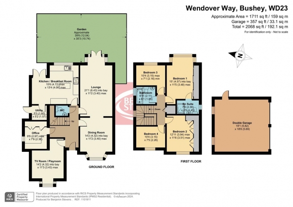 Floor Plan Image for 4 Bedroom Detached House for Sale in Wendover Way, Bushey