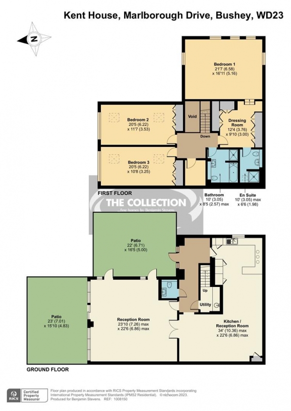 Floor Plan for 3 Bedroom Property for Sale in Marlborough Drive, Bushey, WD23, 2RR - Guide Price &pound1,300,000