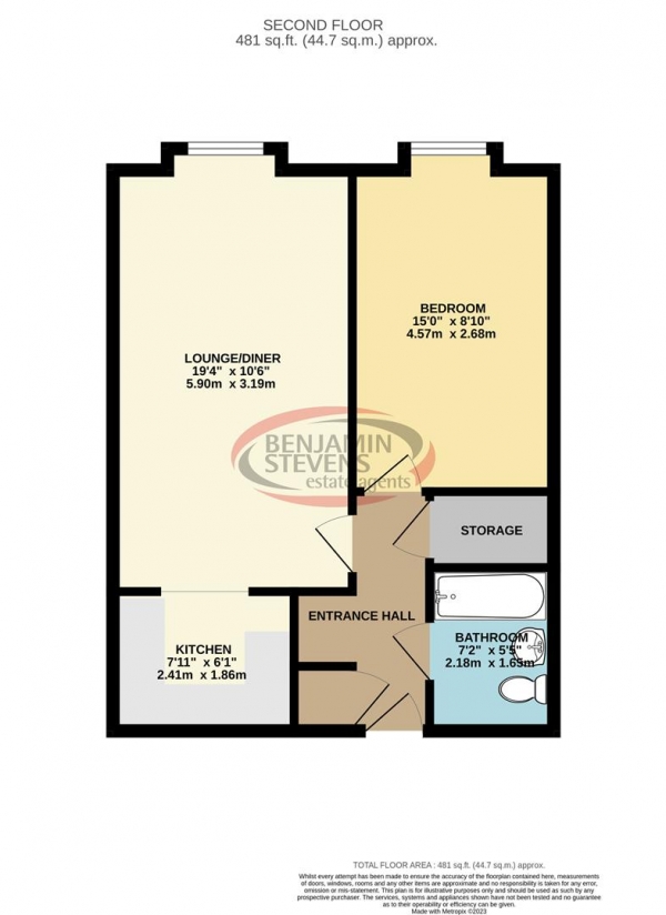 Floor Plan Image for 1 Bedroom Retirement Property for Sale in Richfield Road, Bushey