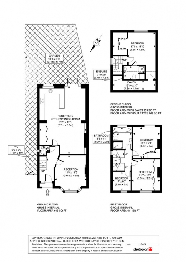 Floor Plan for 4 Bedroom Semi-Detached House for Sale in Springfield, Bushey Heath, Bushey, WD23, 1GL - Guide Price &pound675,000