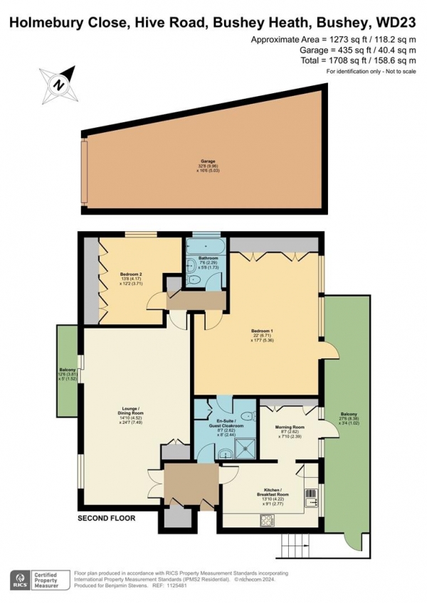 Floor Plan Image for 2 Bedroom Flat for Sale in Hive Road, Bushey Heath, Bushey