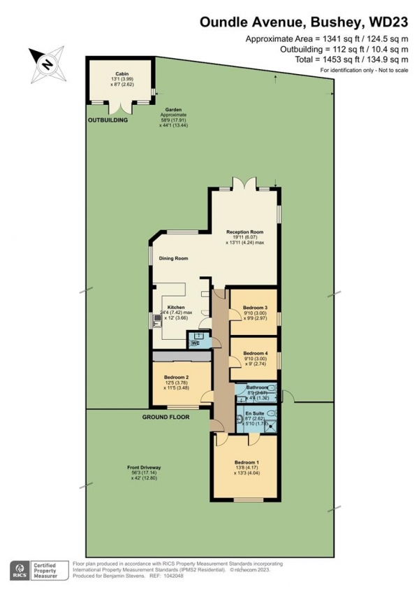 Floor Plan for 4 Bedroom Detached Bungalow for Sale in Oundle Avenue, Bushey, WD23, 4QG - Offers in Excess of &pound899,950