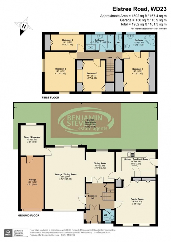 Floor Plan Image for 4 Bedroom Detached House for Sale in Elstree Road, Bushey Heath, Bushey