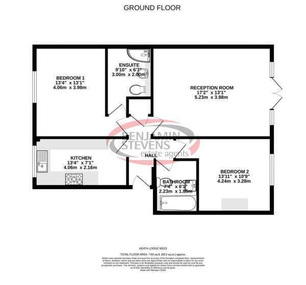 Floor Plan Image for 2 Bedroom Flat for Sale in High Road, Bushey Heath, Bushey