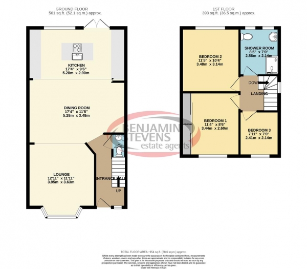 Floor Plan Image for 3 Bedroom Semi-Detached House for Sale in Clay Lane, Bushey Heath