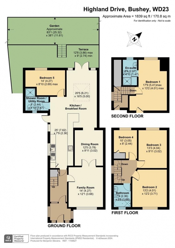 Floor Plan Image for 5 Bedroom Semi-Detached House for Sale in Highland Drive, Bushey