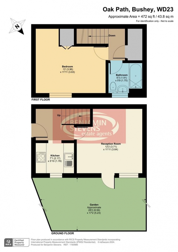 Floor Plan Image for 1 Bedroom End of Terrace House for Sale in Oak Path, Bushey