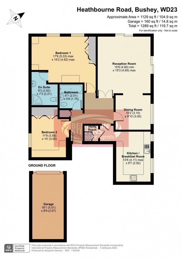 Floor Plan Image for 2 Bedroom Flat for Sale in The Callanders, Heathbourne Road, Bushey Heath