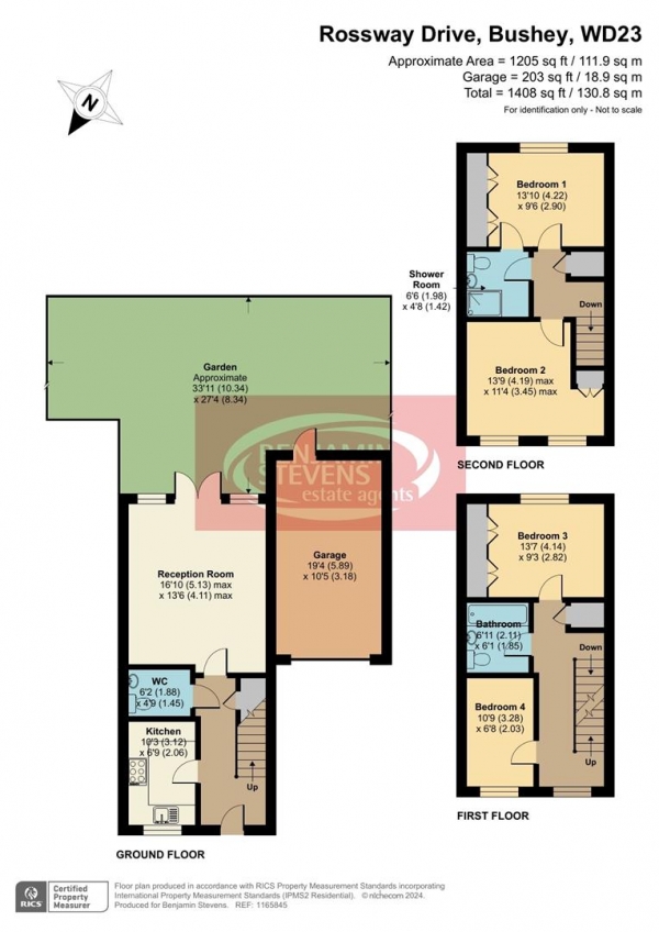 Floor Plan Image for 4 Bedroom Property for Sale in Rossway Drive, Bushey