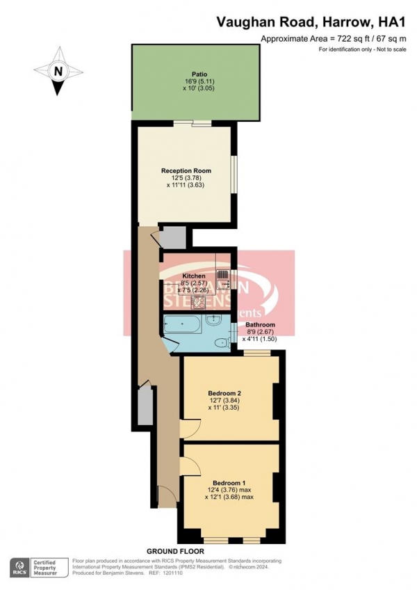 Floor Plan Image for 2 Bedroom Flat for Sale in Vaughan Road, Harrow