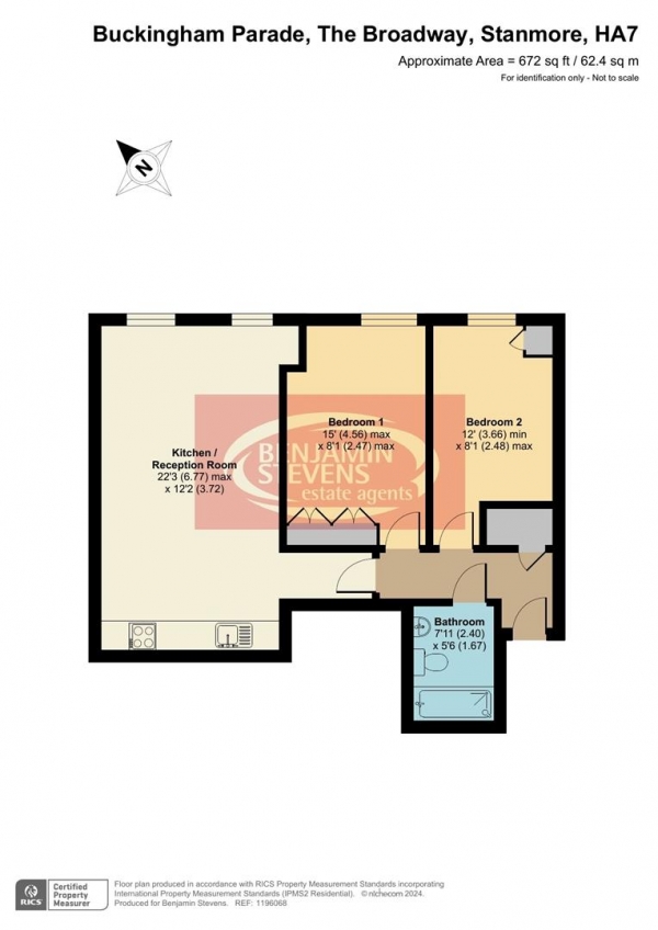 Floor Plan Image for 2 Bedroom Flat for Sale in The Broadway, Stanmore