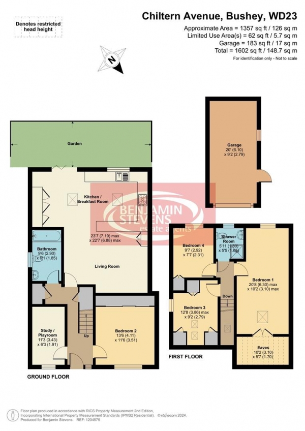 Floor Plan Image for 4 Bedroom Semi-Detached House for Sale in Chiltern Avenue, Bushey