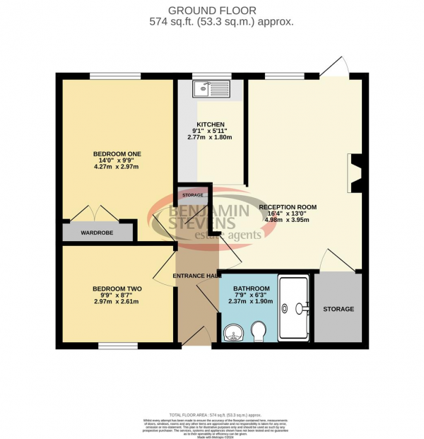 Floor Plan Image for 2 Bedroom Retirement Property for Sale in Elstree Road, Bushey Heath, Bushey