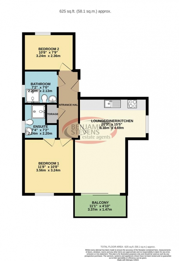 Floor Plan Image for 2 Bedroom Flat to Rent in Ye Olde Dairy, Ye Corner