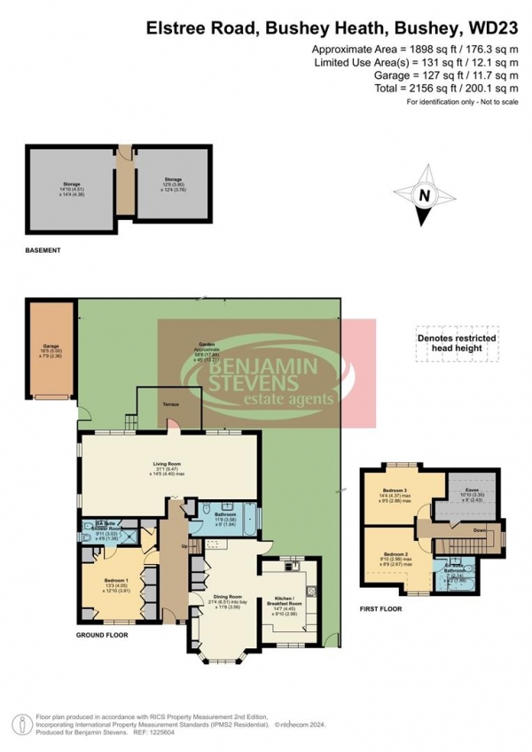 Floor Plan Image for 3 Bedroom Detached Bungalow for Sale in Elstree Road, Bushey Heath, Bushey