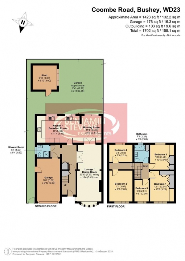 Floor Plan Image for 5 Bedroom Property for Sale in Coombe Road, Bushey