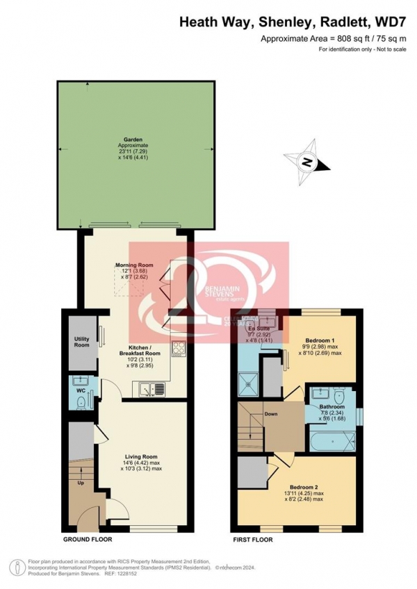 Floor Plan Image for 2 Bedroom Property for Sale in Heath Way, Shenley, Radlett