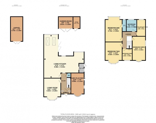 Floor Plan Image for 4 Bedroom Detached House for Sale in Headlands Road, Bramhall