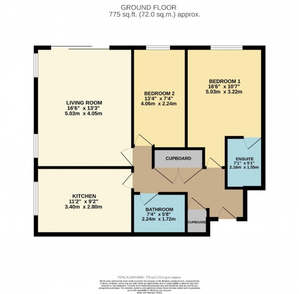 Floor Plan Image for 2 Bedroom Ground Flat for Sale in Glenbourne Park, Bramhall