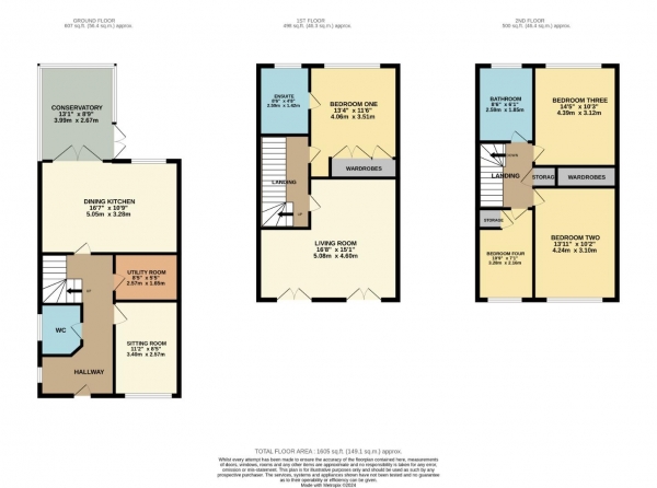 Floor Plan Image for 4 Bedroom Town House for Sale in Abbeydale Close, Cheadle Hulme