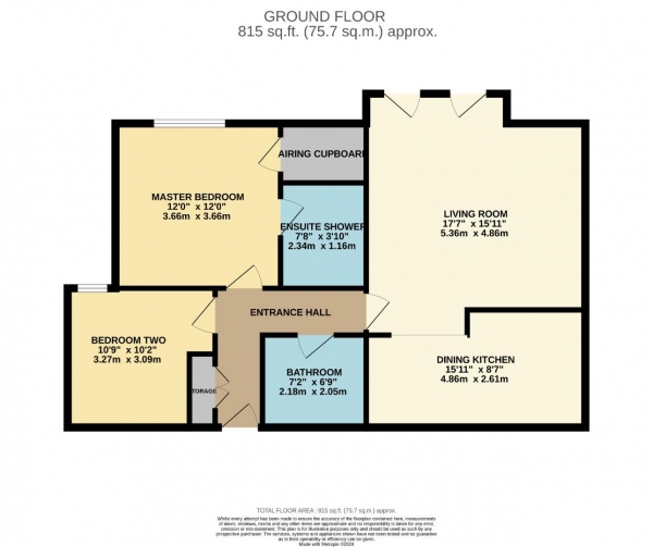 Floor Plan for 2 Bedroom Apartment for Sale in Chelworth Manor, Manor Road, Bramhall, SK7, 3LX -  &pound385,000