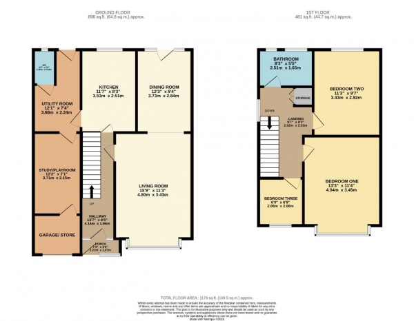 Floor Plan Image for 3 Bedroom Semi-Detached House for Sale in Meadway, Bramhall