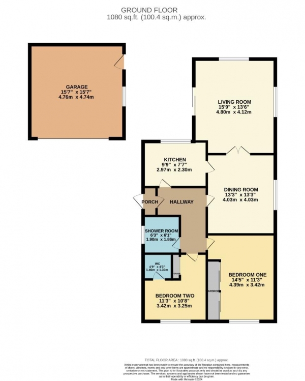 Floor Plan Image for 2 Bedroom Detached Bungalow for Sale in Ripley Avenue, Cheadle Hulme