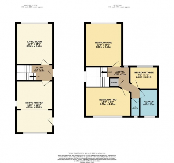 Floor Plan for 3 Bedroom Link Detached House for Sale in Geneva Road, Bramhall, SK7, 3HT -  &pound300,000