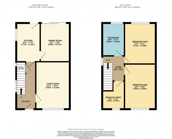 Floor Plan Image for 3 Bedroom Semi-Detached House for Sale in Bath Crescent, Cheadle Hulme