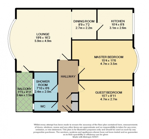 Floor Plan Image for 2 Bedroom Apartment for Sale in Warren Close, Bramhall