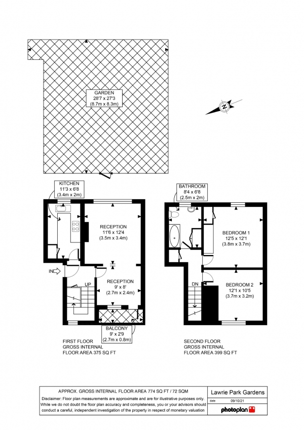 Floor Plan Image for 2 Bedroom Maisonette for Sale in Lawrie Park Gardens, Sydenham