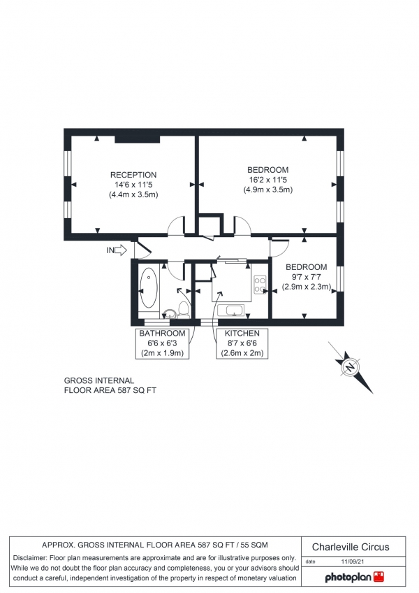 Floor Plan Image for 2 Bedroom Flat for Sale in Charleville Circus, Sydenham