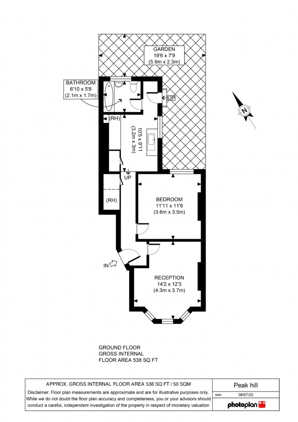 Floor Plan Image for 1 Bedroom Flat for Sale in Peak Hill Gardens, Sydenham