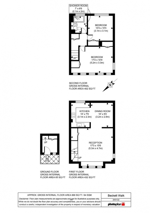 Floor Plan Image for 2 Bedroom Flat for Sale in Beckett Walk, Beckenham