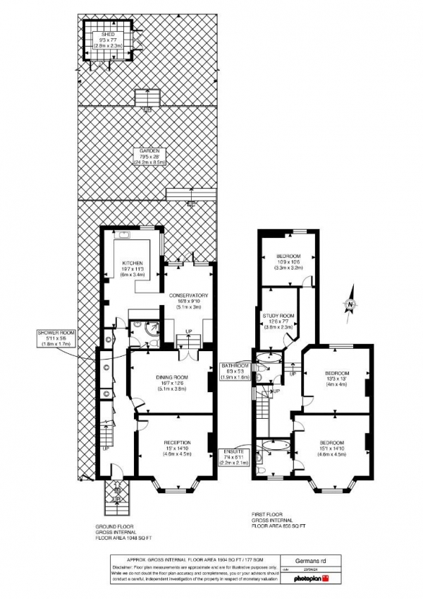 Floor Plan for 4 Bedroom Property for Sale in St. German's Road, London, SE23, 1RY - Guide Price &pound1,300,000