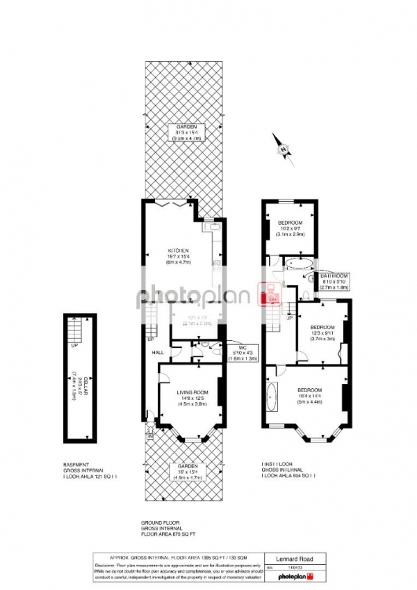 Floor Plan Image for 3 Bedroom Property for Sale in Lennard Road, Penge