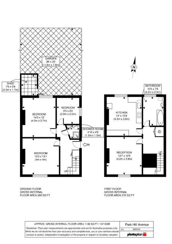 Floor Plan Image for 3 Bedroom Maisonette for Sale in Peak Hill Avenue, Sydenham, London