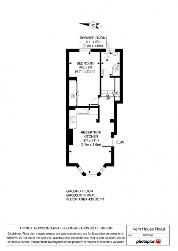 Floor Plan Image for 1 Bedroom Flat for Sale in Kent House Road, Sydenham