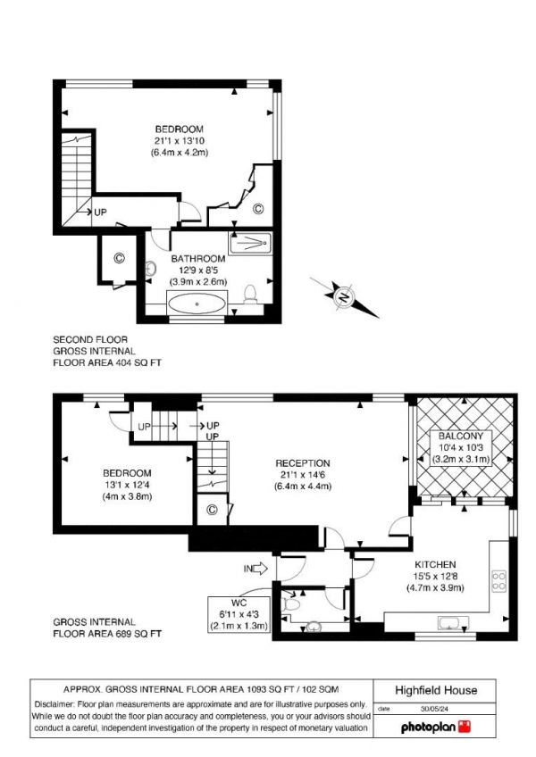 Floor Plan Image for 2 Bedroom Flat for Sale in Laurel Grove, London