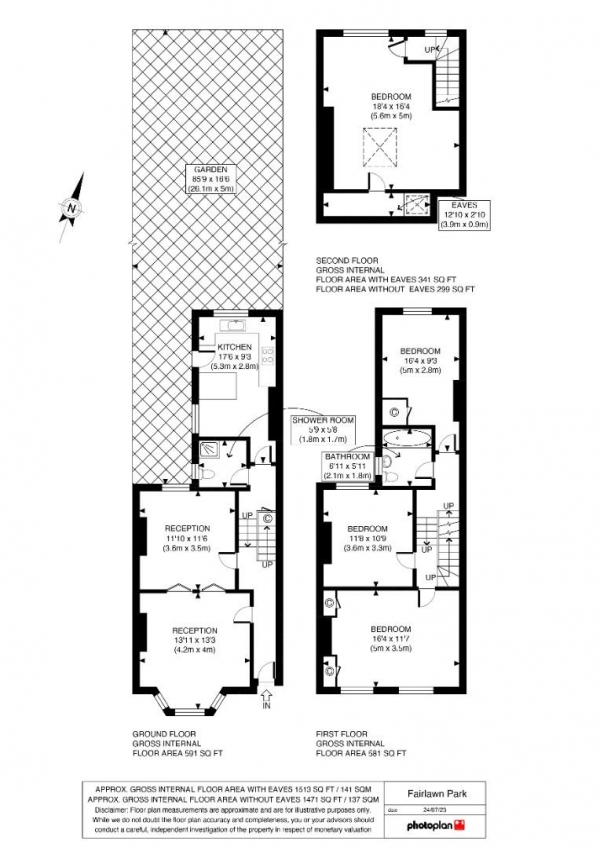 Floor Plan Image for 4 Bedroom Property for Sale in Fairlawn Park, London