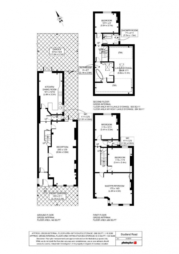 Floor Plan for 4 Bedroom Property for Sale in Studland Road, Sydenham, London, SE26, 5NH - Guide Price &pound950,000