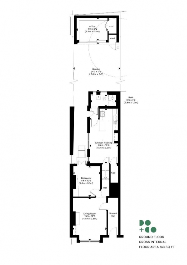 Floor Plan Image for 1 Bedroom Maisonette for Sale in Homecroft Road, London