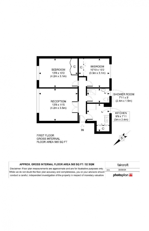 Floor Plan Image for 2 Bedroom Flat for Sale in Westwood Hill, Sydenham, London