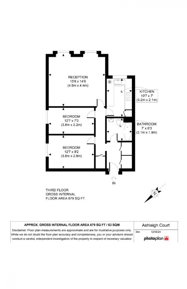 Floor Plan Image for 2 Bedroom Flat for Sale in Lawrie Park Road, Sydenham