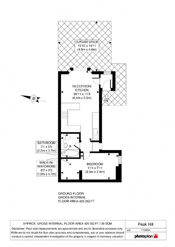 Floor Plan for 1 Bedroom Maisonette for Sale in Peak Hill, Sydenham, SE26, 4NS - Guide Price &pound325,000