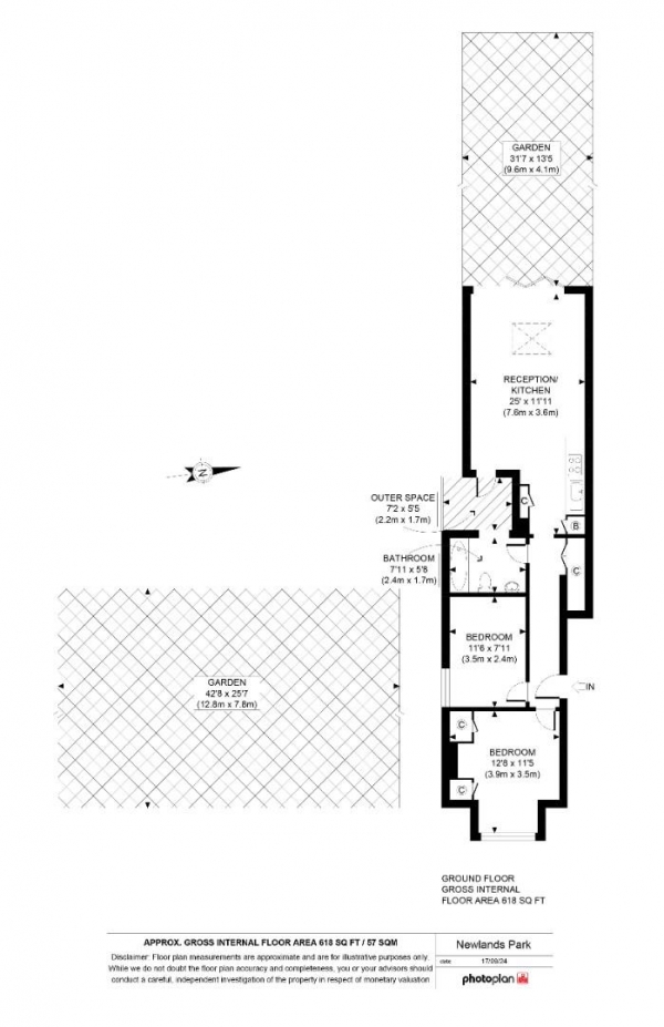 Floor Plan Image for 2 Bedroom Flat for Sale in Newlands Park, London